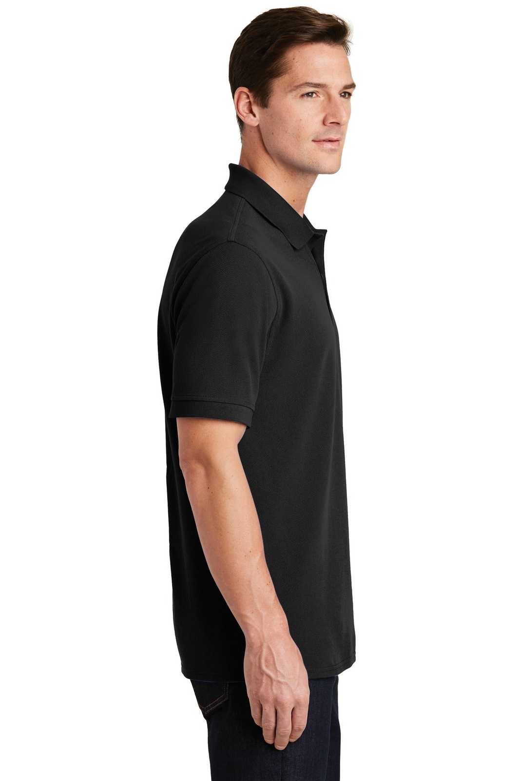 Port &amp; Company KP1500 Combed Ring Spun Pique Polo - Jet Black - HIT a Double - 3