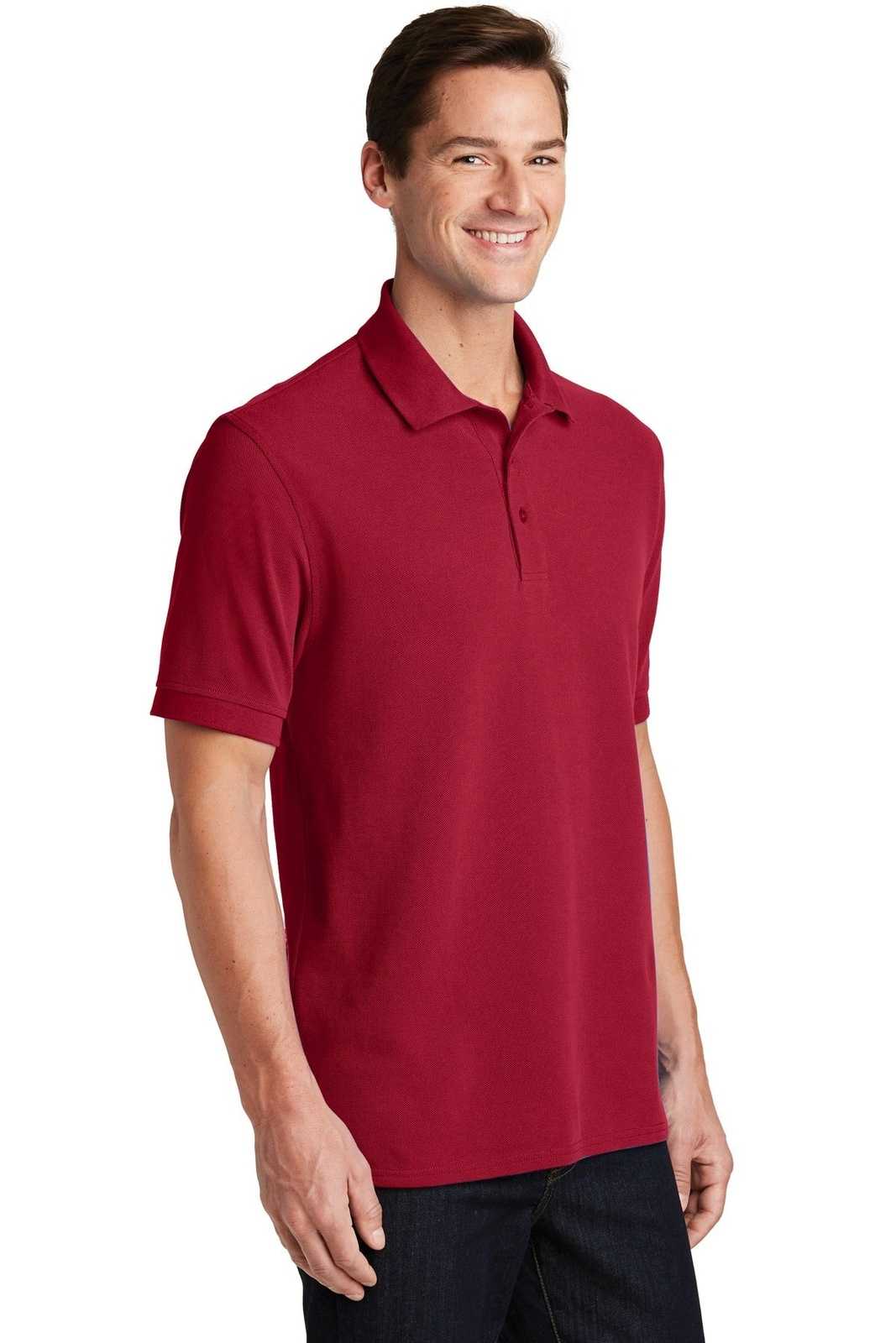Port &amp; Company KP1500 Combed Ring Spun Pique Polo - Red - HIT a Double - 4