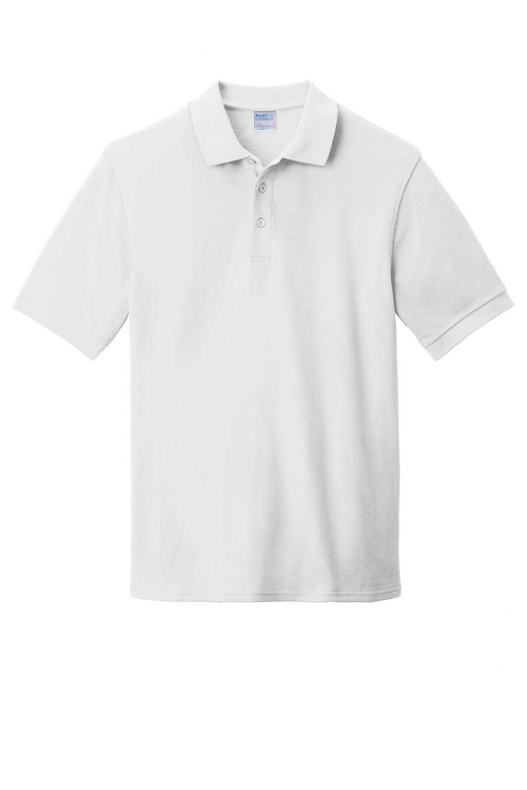 Port &amp; Company KP1500 Combed Ring Spun Pique Polo - White - HIT a Double - 5