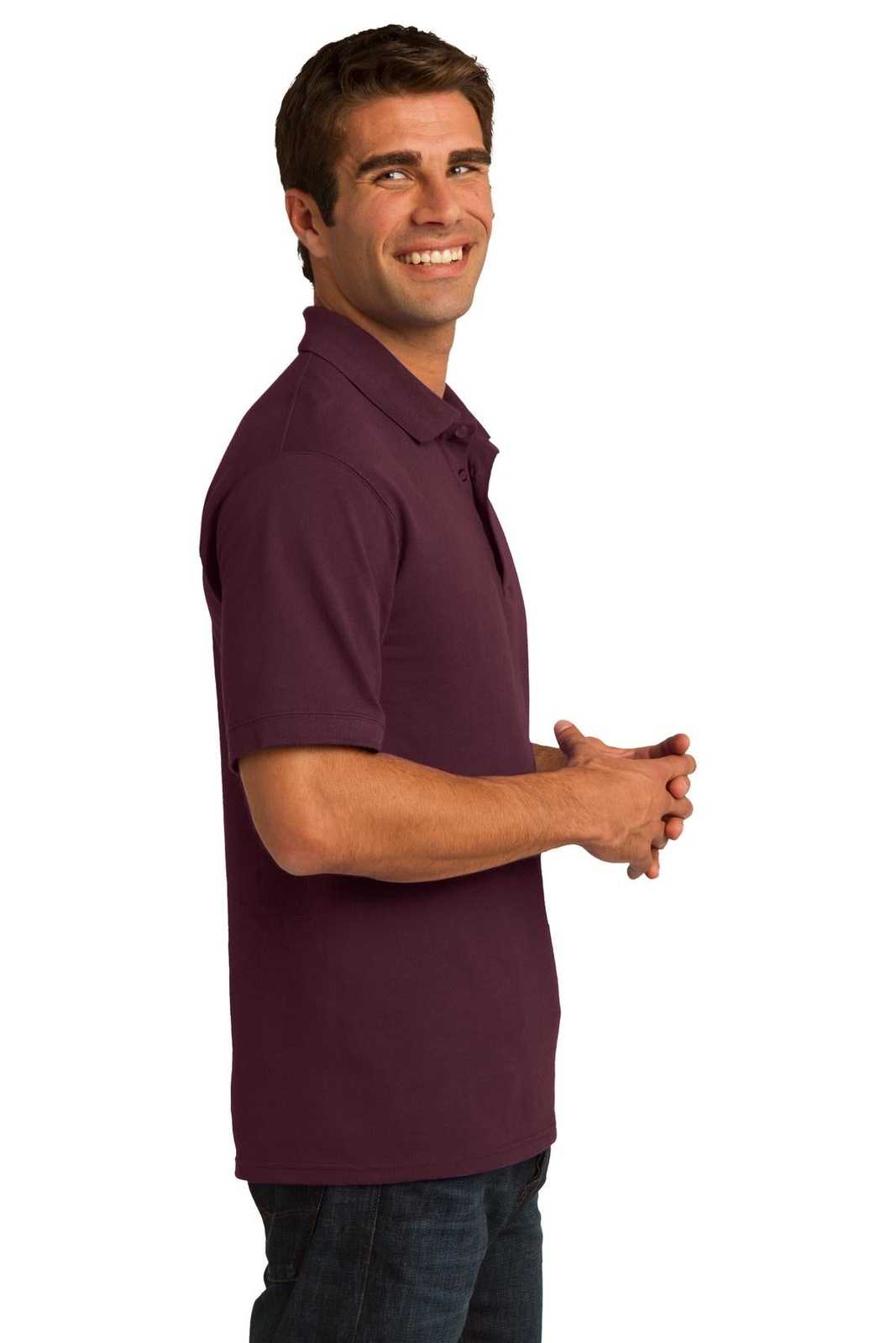 Port &amp; Company KP155 Core Blend Pique Polo - Athletic Maroon - HIT a Double - 3