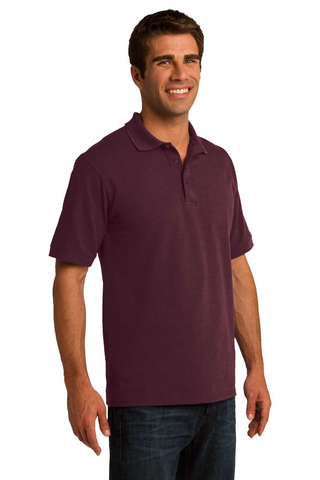 Port &amp; Company KP155 Core Blend Pique Polo - Athletic Maroon - HIT a Double - 4