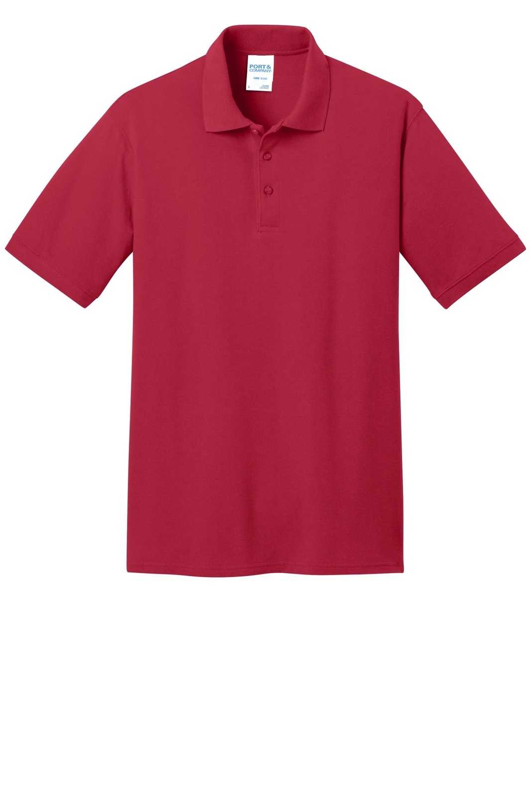 Port &amp; Company KP155 Core Blend Pique Polo - Red - HIT a Double - 5