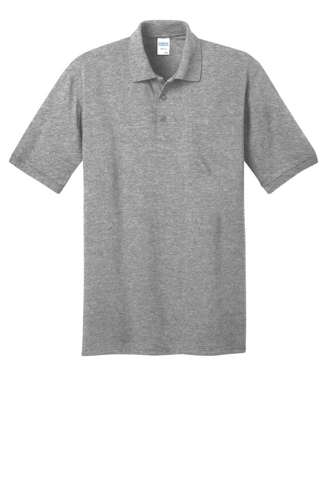 Port &amp; Company KP55P Core Blend Jersey Knit Pocket Polo - Athletic Heather - HIT a Double - 5