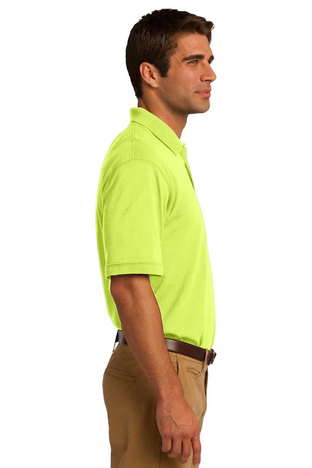 Port &amp; Company KP55P Core Blend Jersey Knit Pocket Polo - Safety Green - HIT a Double - 3