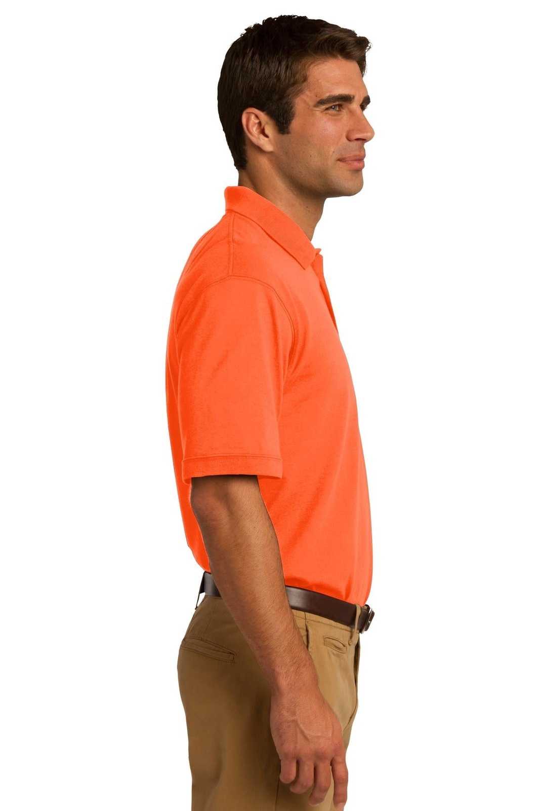 Port &amp; Company KP55P Core Blend Jersey Knit Pocket Polo - Safety Orange - HIT a Double - 3