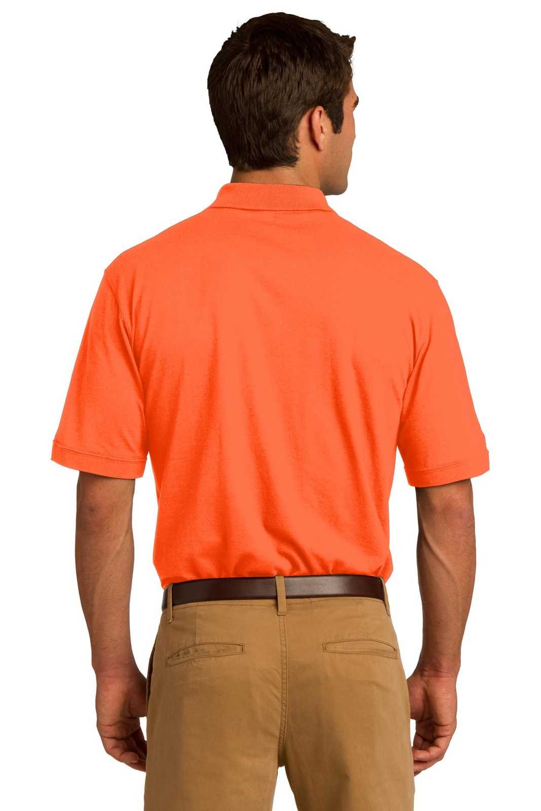 Port &amp; Company KP55P Core Blend Jersey Knit Pocket Polo - Safety Orange - HIT a Double - 2