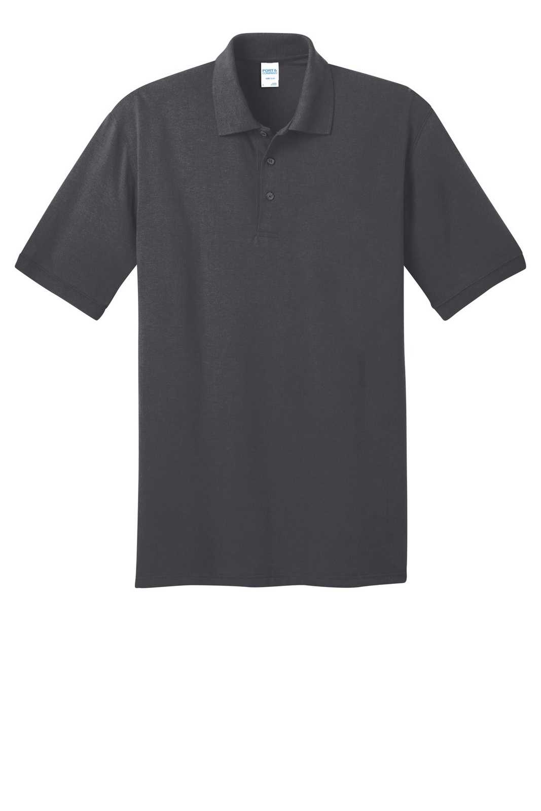Port &amp; Company KP55T Tall Core Blend Jersey Knit Polo - Charcoal - HIT a Double - 3