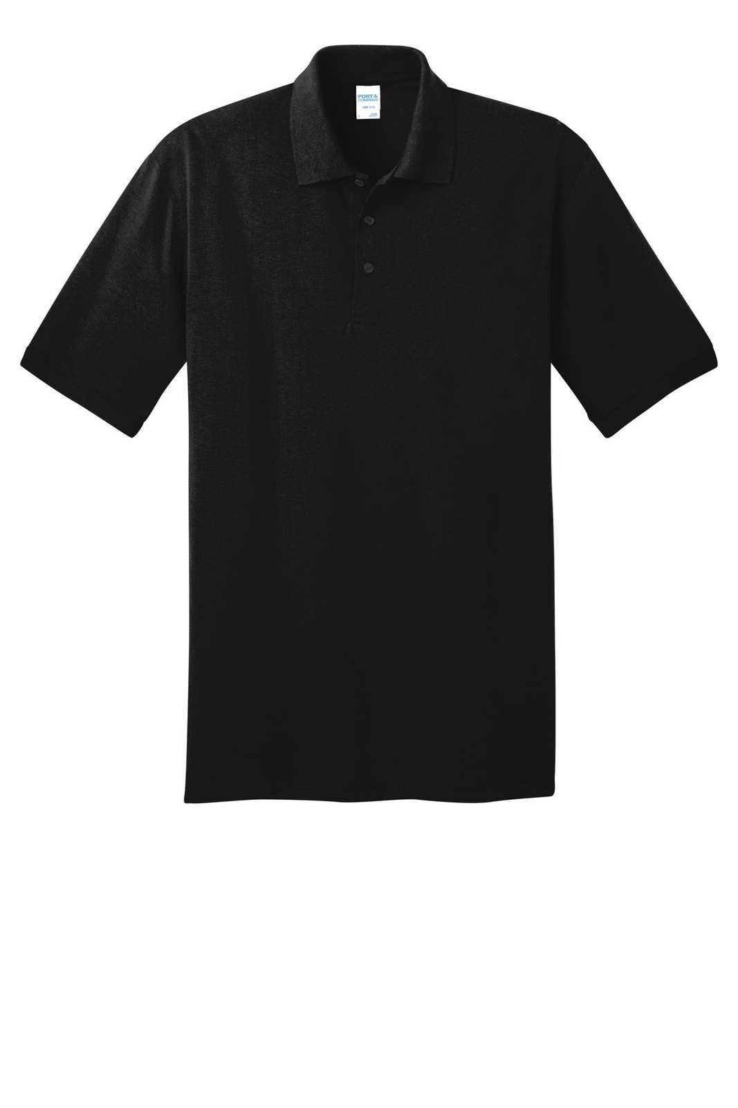 Port &amp; Company KP55T Tall Core Blend Jersey Knit Polo - Jet Black - HIT a Double - 4