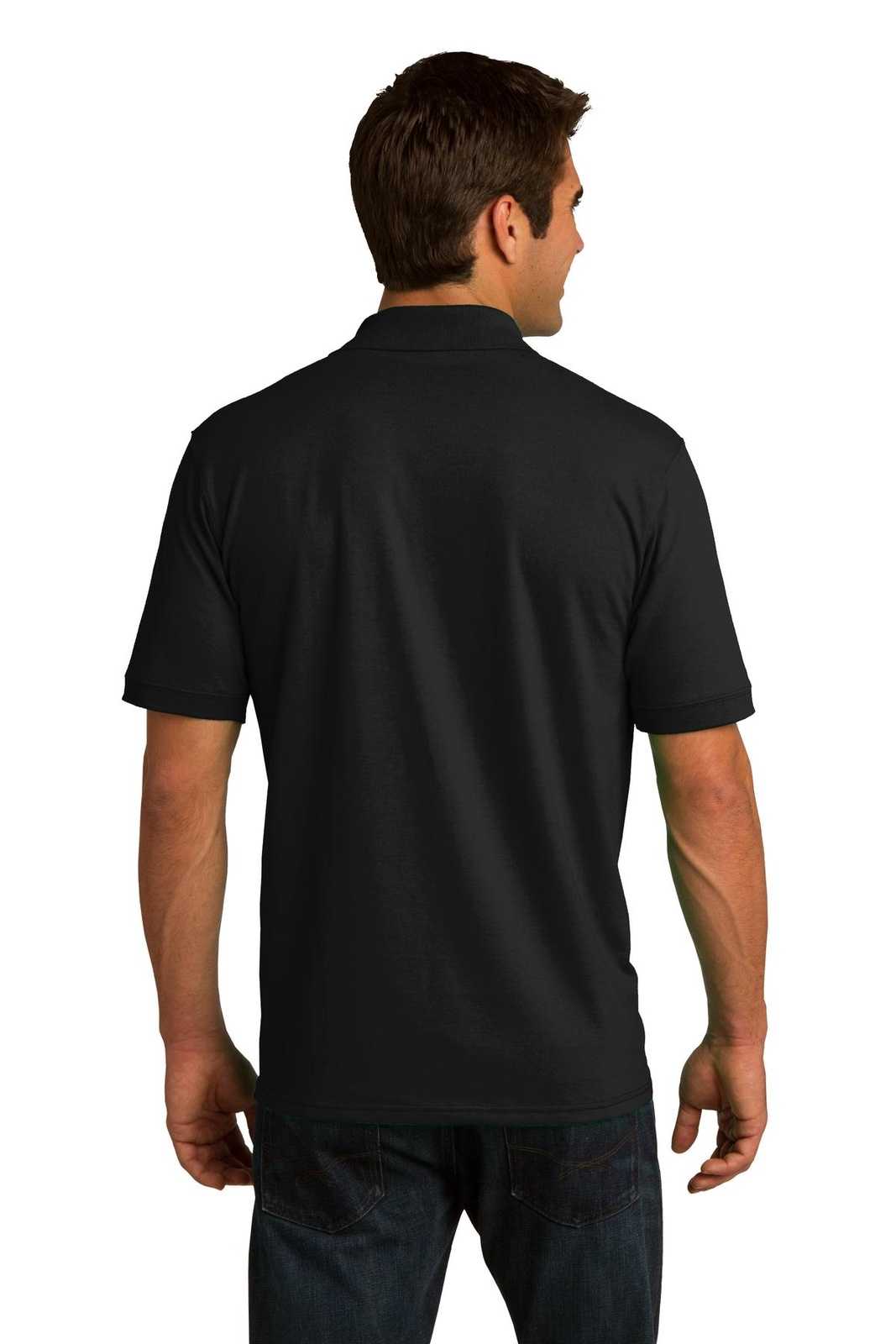 Port &amp; Company KP55T Tall Core Blend Jersey Knit Polo - Jet Black - HIT a Double - 2