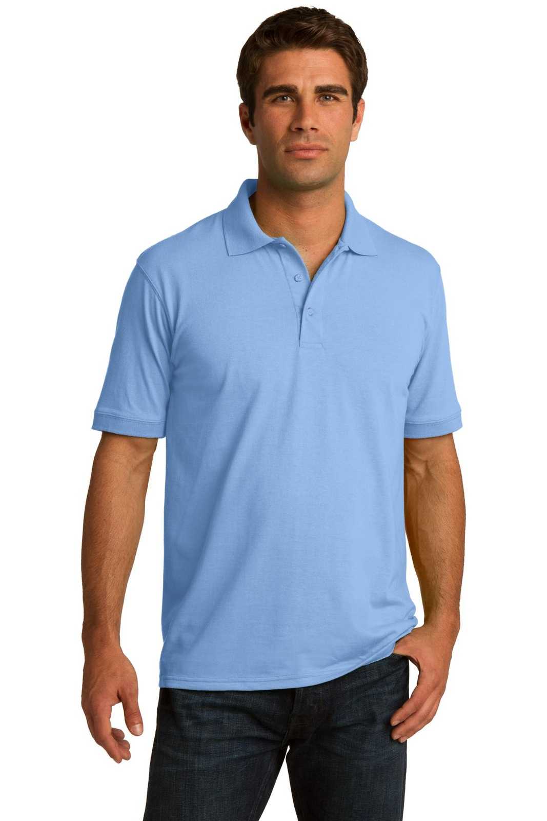 Port &amp; Company KP55T Tall Core Blend Jersey Knit Polo - Light Blue - HIT a Double - 1