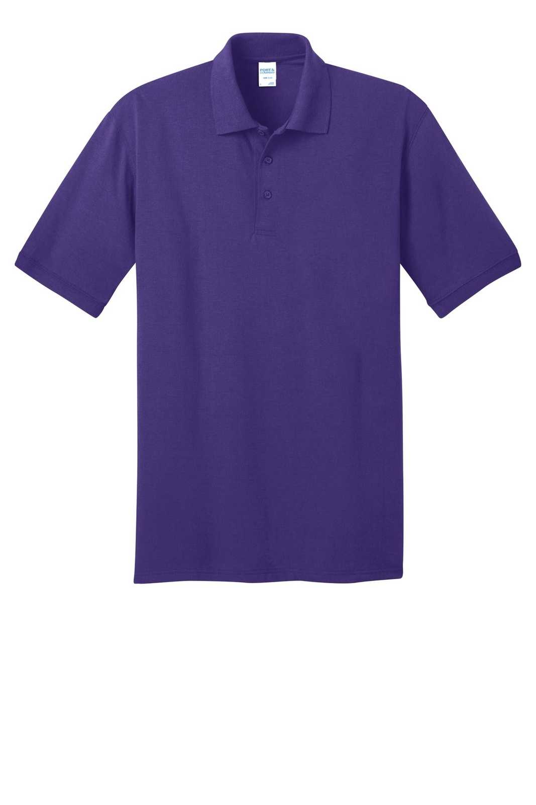 Port &amp; Company KP55T Tall Core Blend Jersey Knit Polo - Purple - HIT a Double - 3