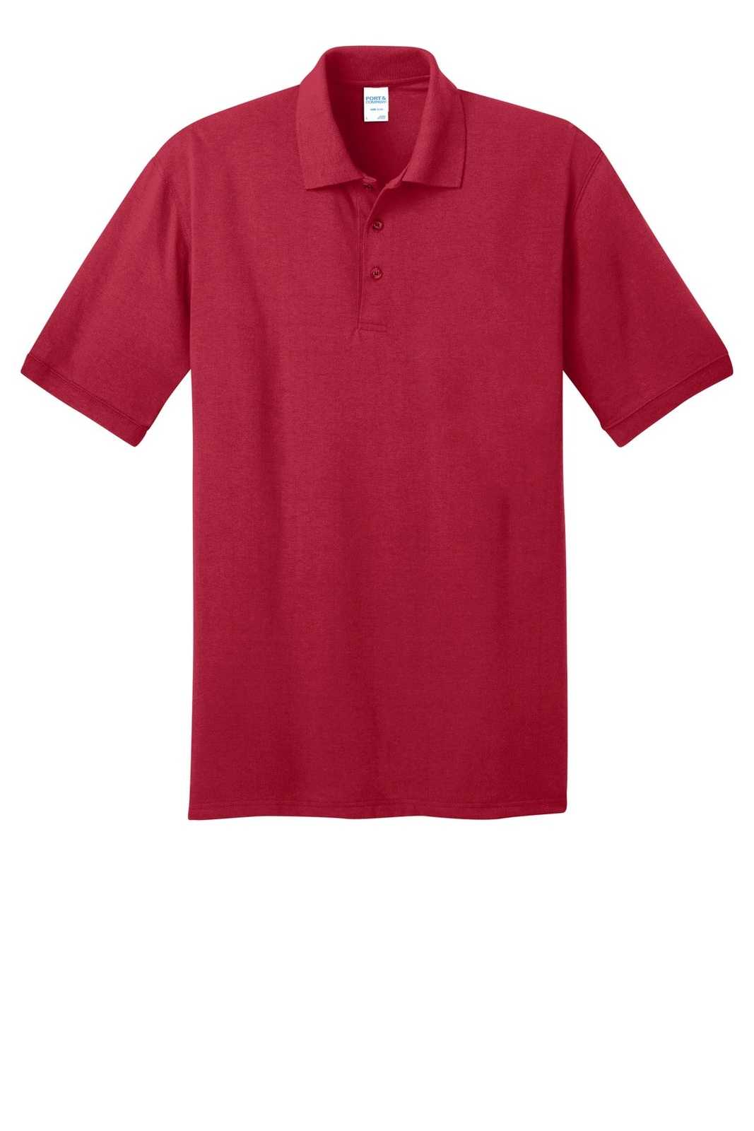 Port &amp; Company KP55T Tall Core Blend Jersey Knit Polo - Red - HIT a Double - 2