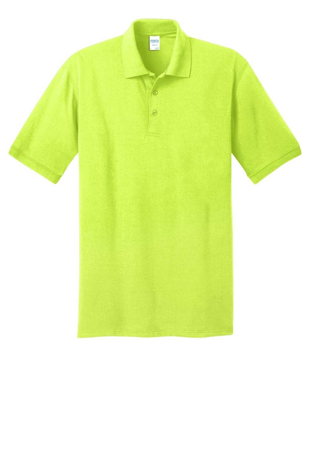 Port &amp; Company KP55T Tall Core Blend Jersey Knit Polo - Safety Green - HIT a Double - 3