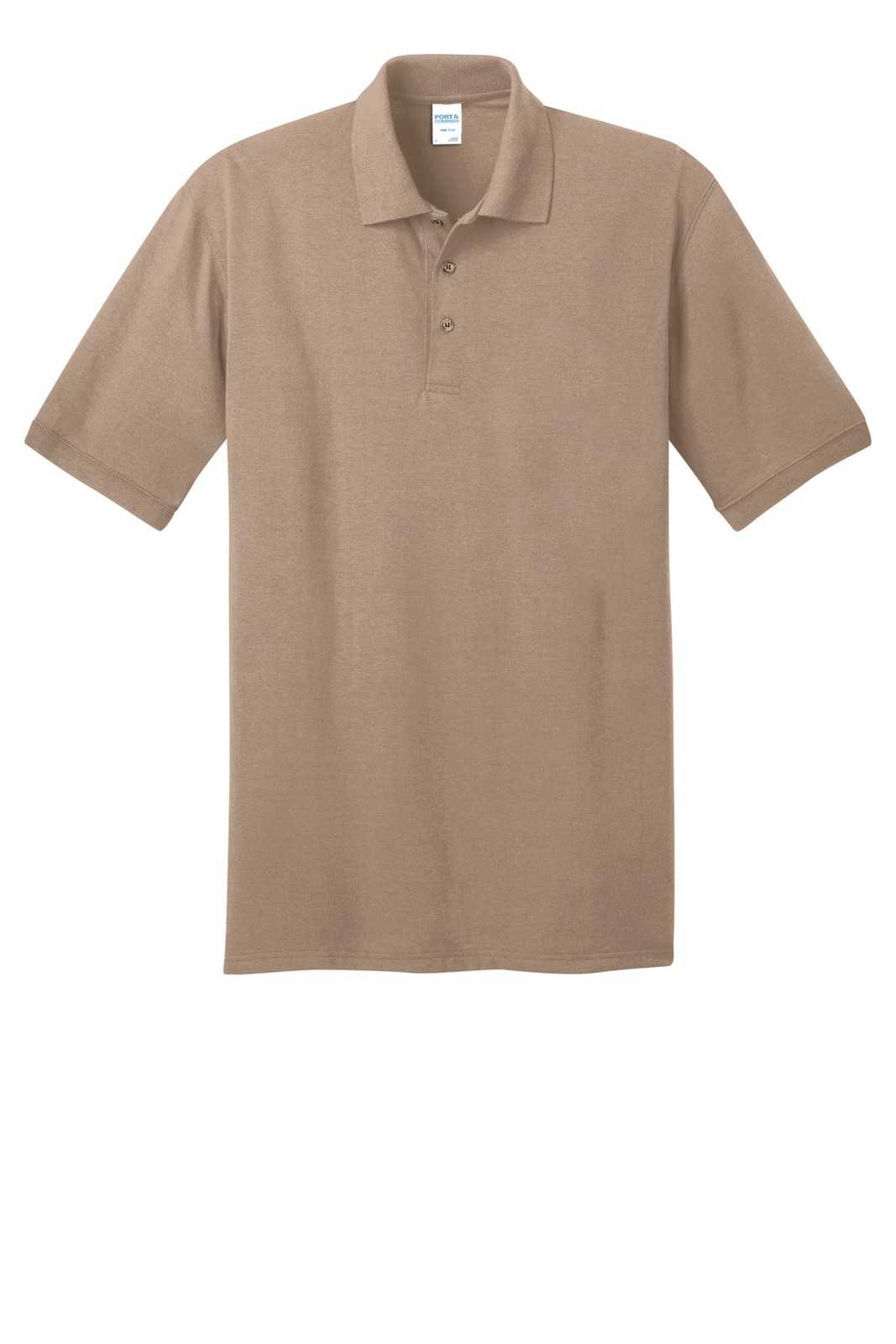Port & Company KP55T Tall Core Blend Jersey Knit Polo - Sand - HIT a Double - 1