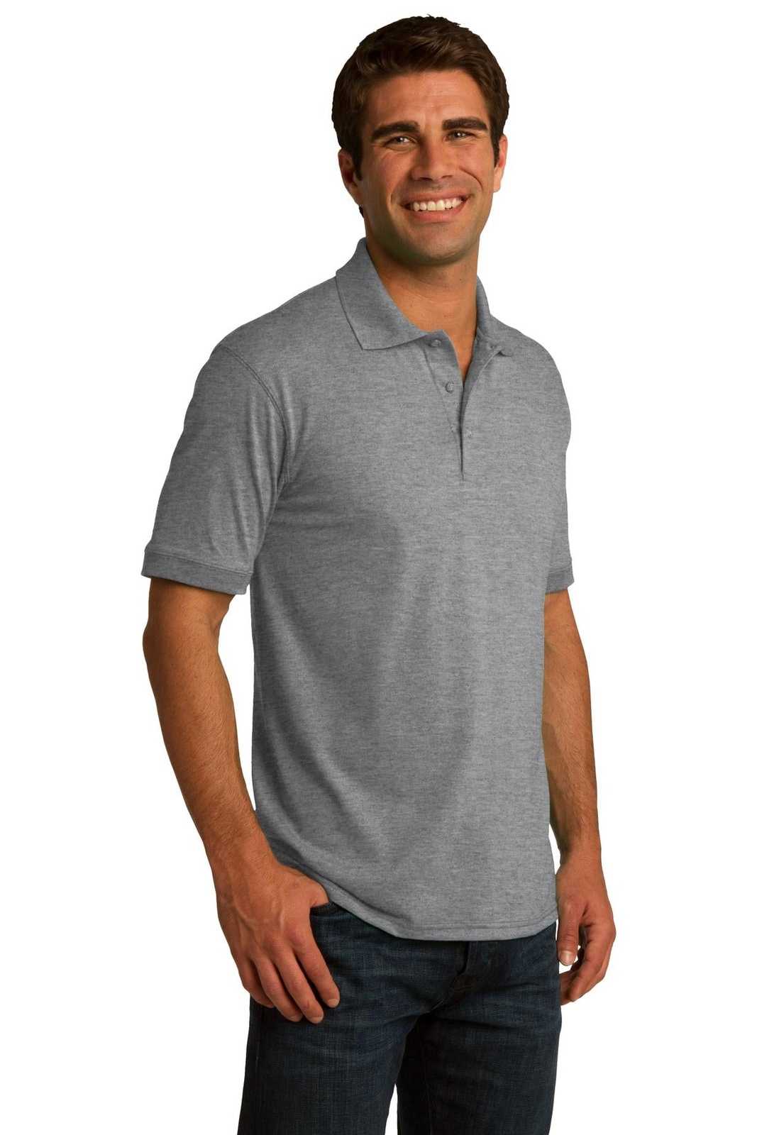 Port &amp; Company KP55 Core Blend Jersey Knit Polo - Athletic Heather - HIT a Double - 4