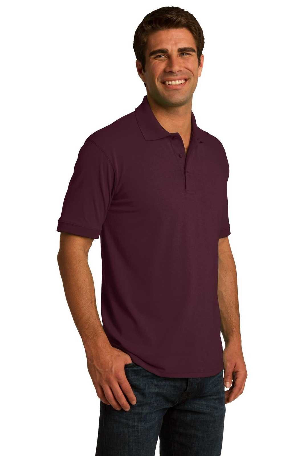 Port &amp; Company KP55 Core Blend Jersey Knit Polo - Athletic Maroon - HIT a Double - 4