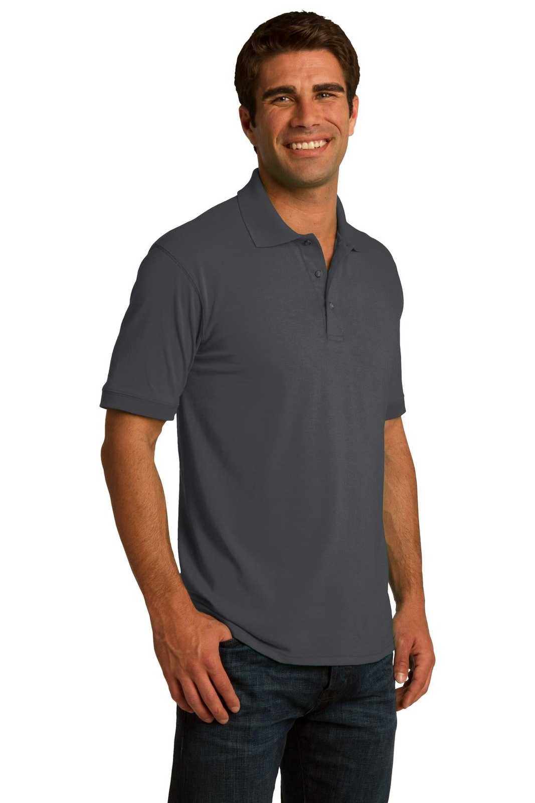 Port &amp; Company KP55 Core Blend Jersey Knit Polo - Charcoal - HIT a Double - 4