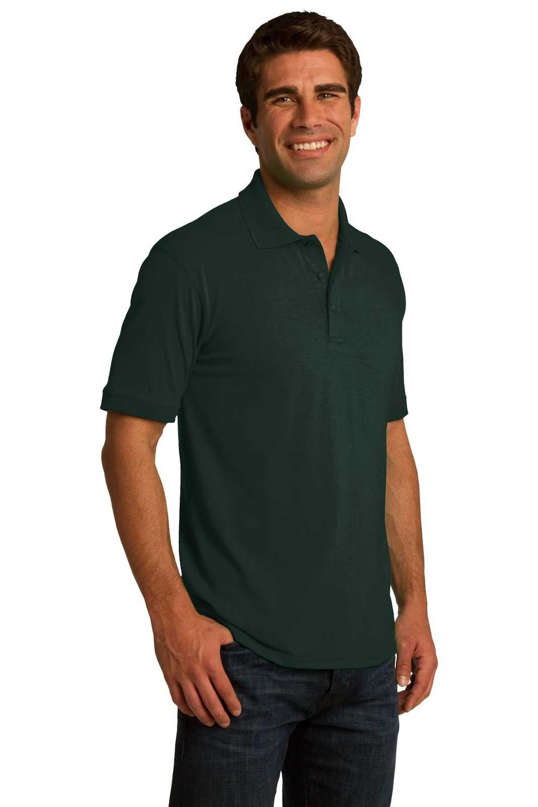 Port &amp; Company KP55 Core Blend Jersey Knit Polo - Dark Green - HIT a Double - 4