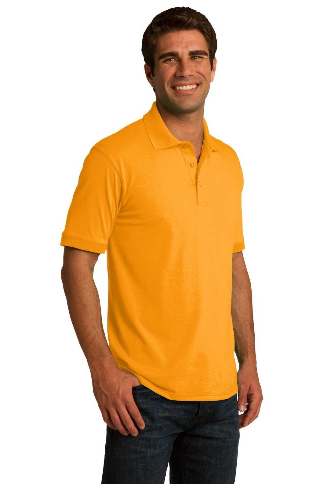 Port &amp; Company KP55 Core Blend Jersey Knit Polo - Gold - HIT a Double - 4