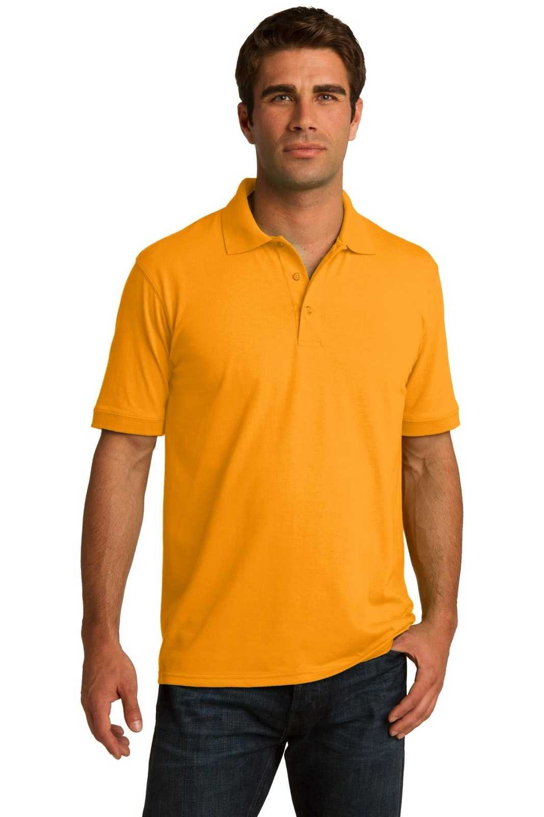 Port &amp; Company KP55 Core Blend Jersey Knit Polo - Gold - HIT a Double - 1