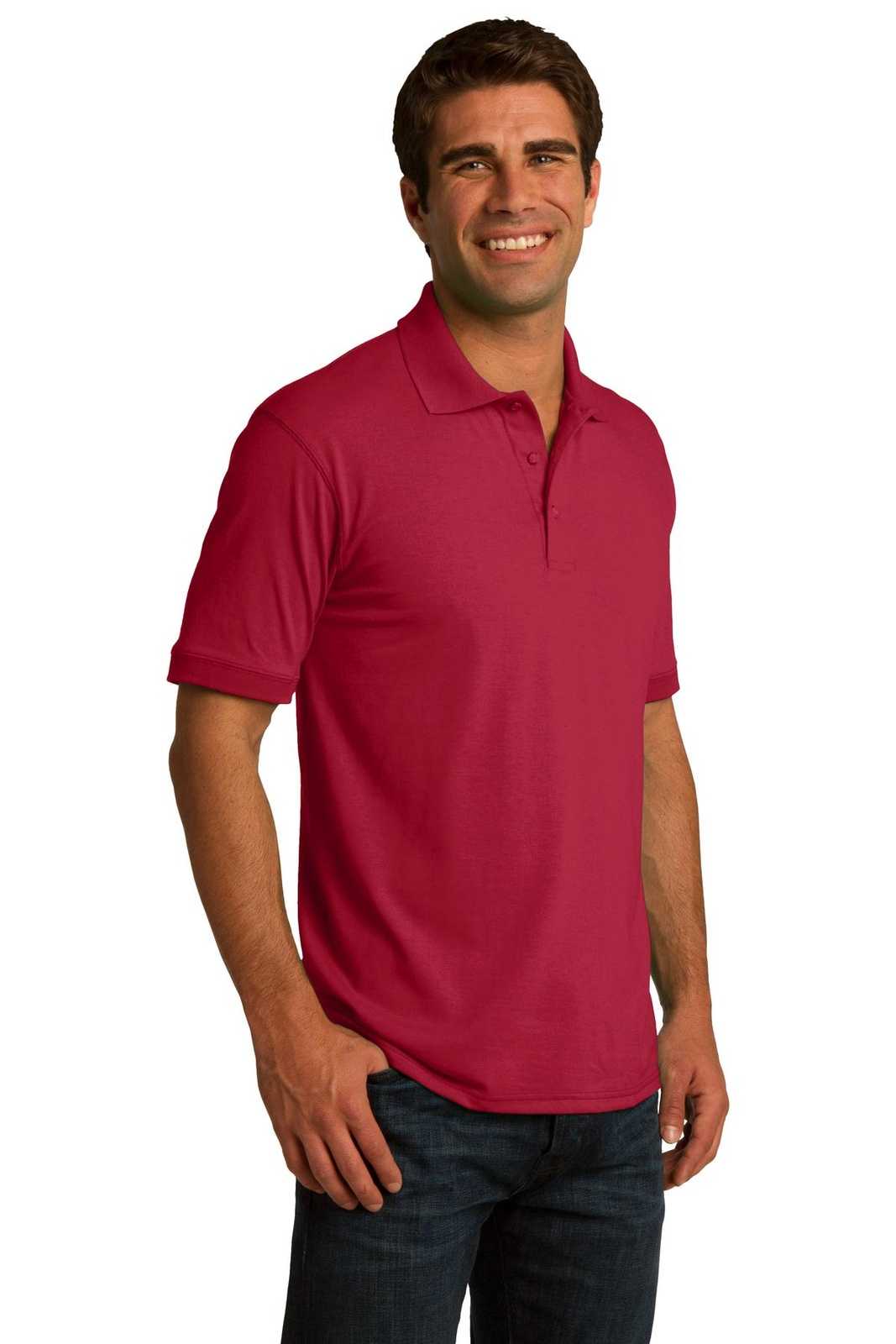 Port &amp; Company KP55 Core Blend Jersey Knit Polo - Red - HIT a Double - 4
