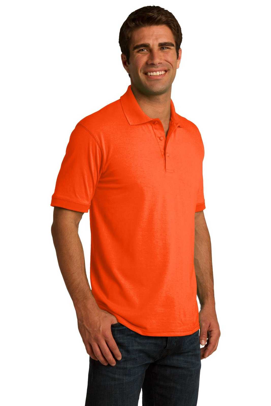 Port &amp; Company KP55 Core Blend Jersey Knit Polo - Safety Orange - HIT a Double - 4