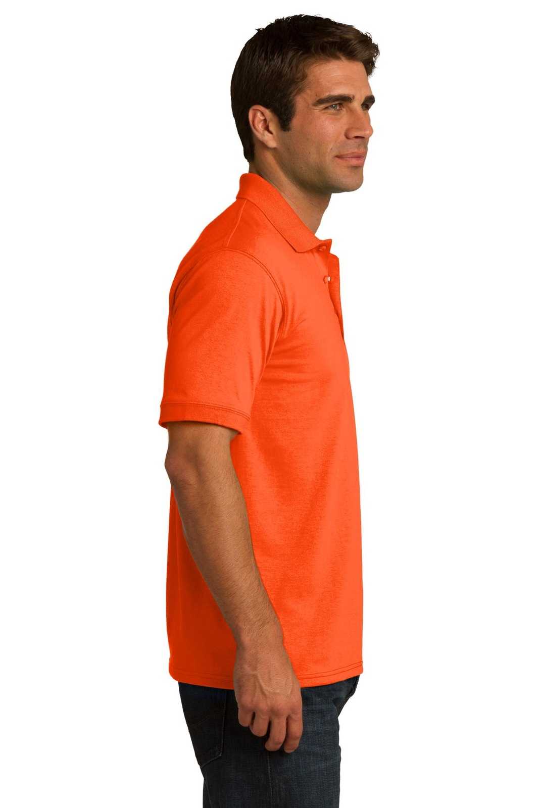 Port &amp; Company KP55 Core Blend Jersey Knit Polo - Safety Orange - HIT a Double - 3