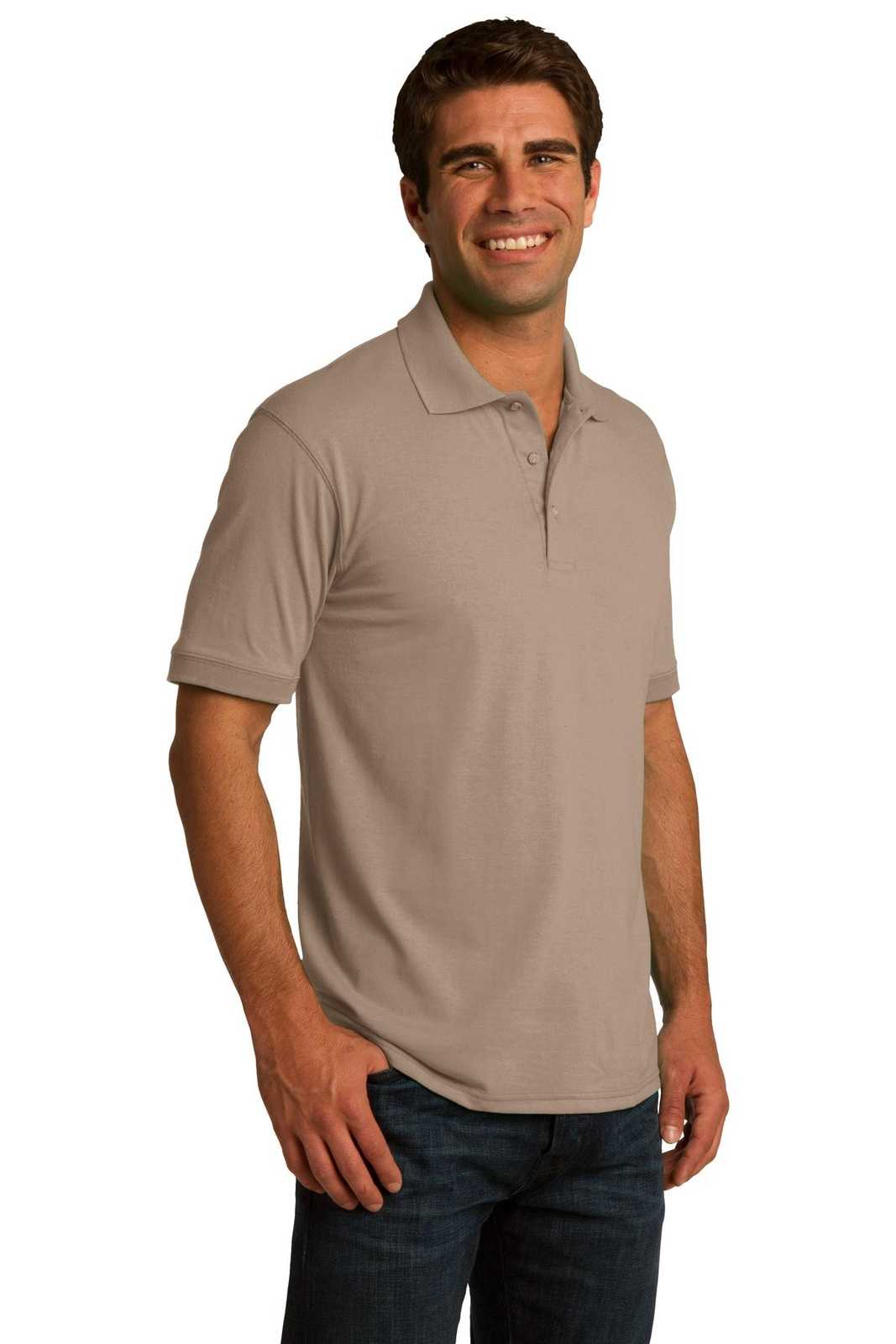 Port &amp; Company KP55 Core Blend Jersey Knit Polo - Sand - HIT a Double - 4