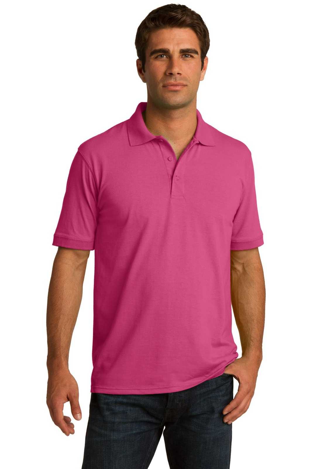 Port &amp; Company KP55 Core Blend Jersey Knit Polo - Sangria - HIT a Double - 1