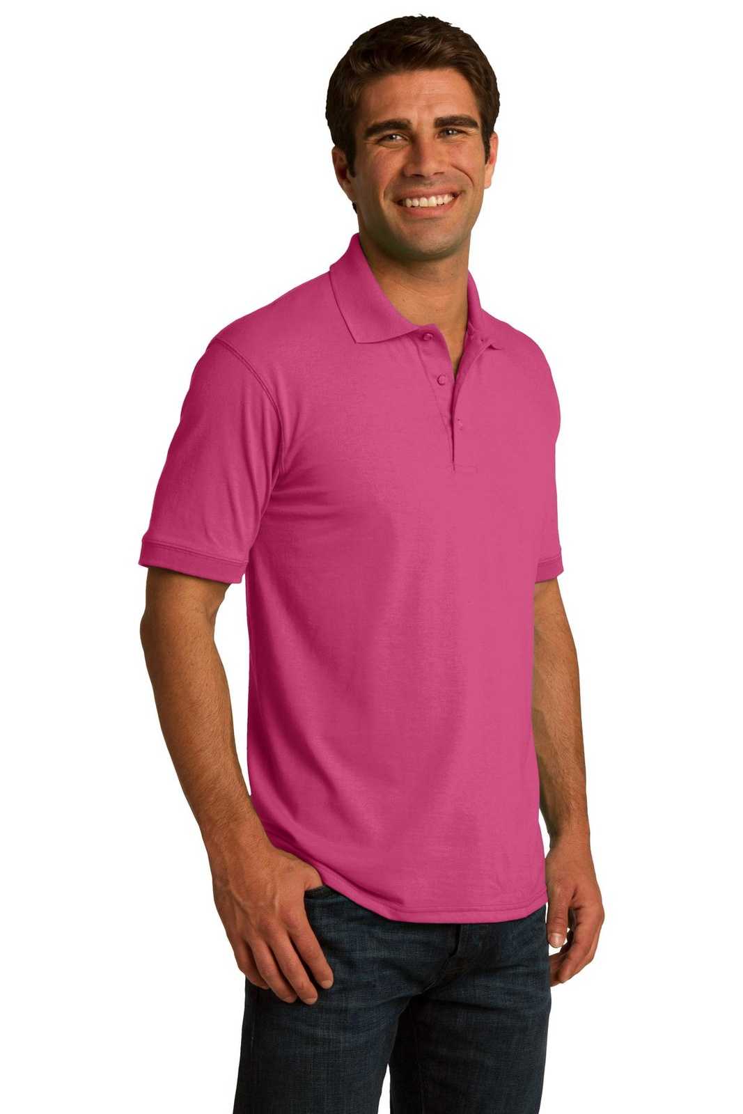 Port &amp; Company KP55 Core Blend Jersey Knit Polo - Sangria - HIT a Double - 4