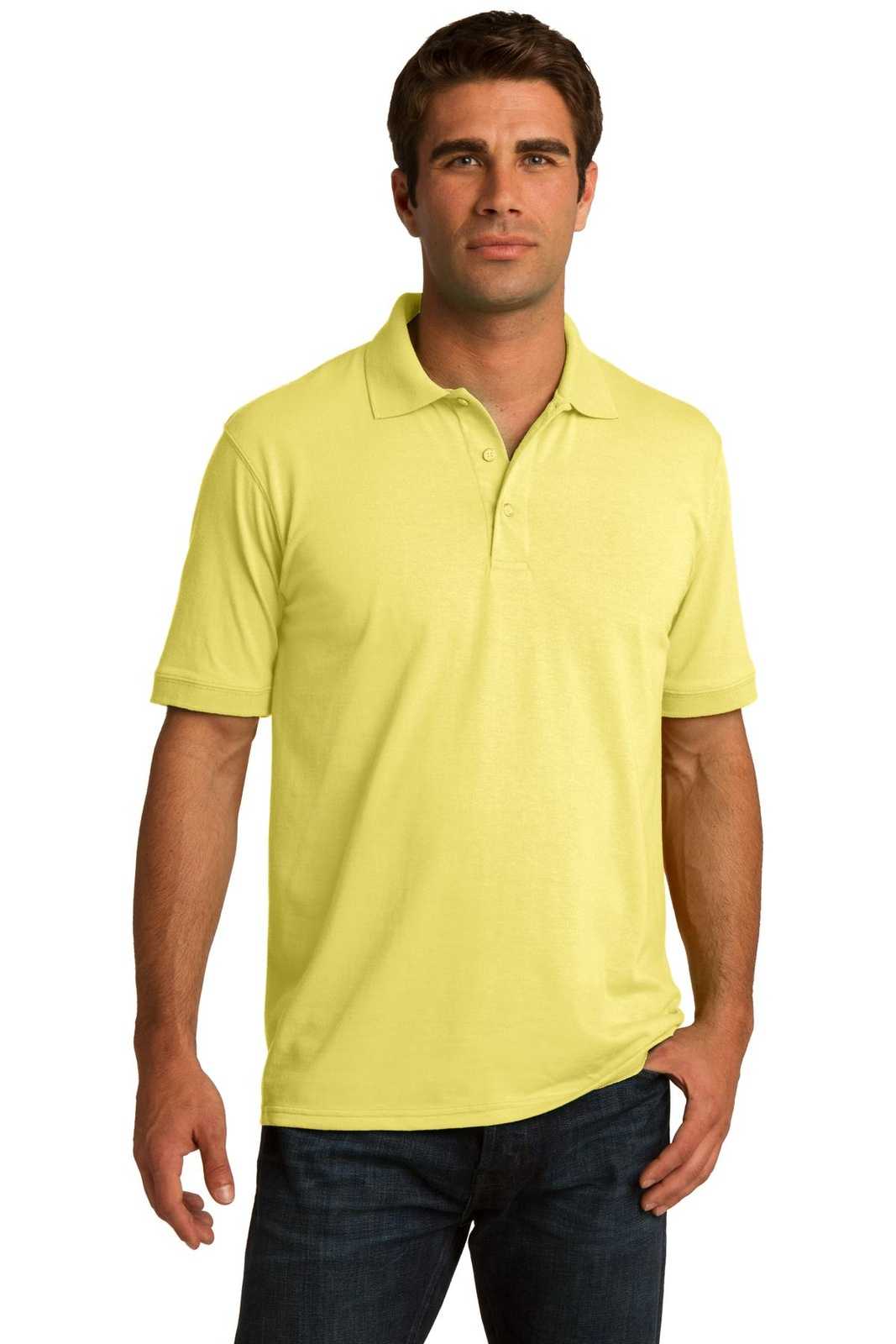 Port &amp; Company KP55 Core Blend Jersey Knit Polo - Yellow - HIT a Double - 1