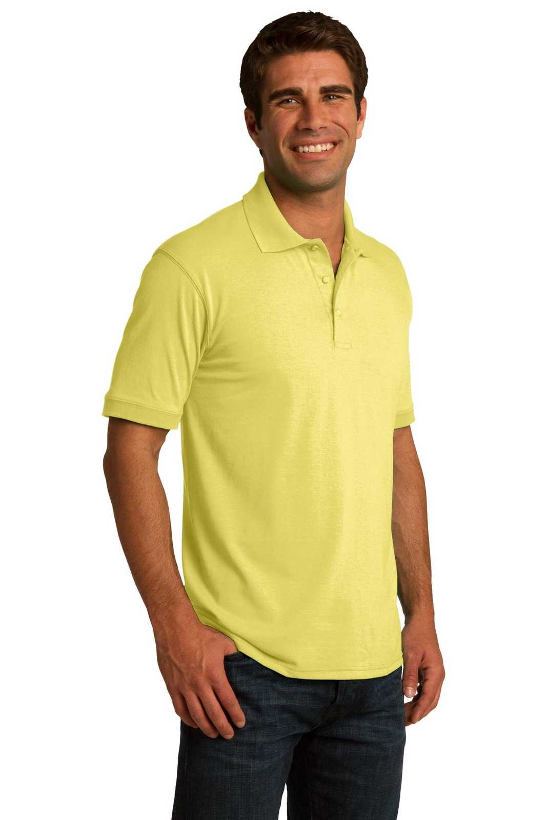 Port &amp; Company KP55 Core Blend Jersey Knit Polo - Yellow - HIT a Double - 4