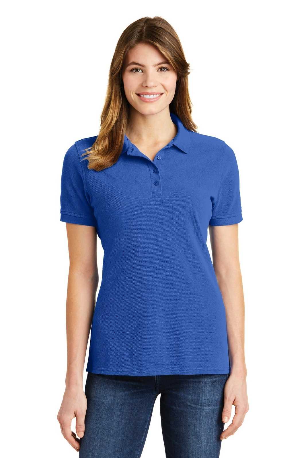 Port &amp; Company LKP1500 Ladies Combed Ring Spun Pique Polo - Royal - HIT a Double - 1
