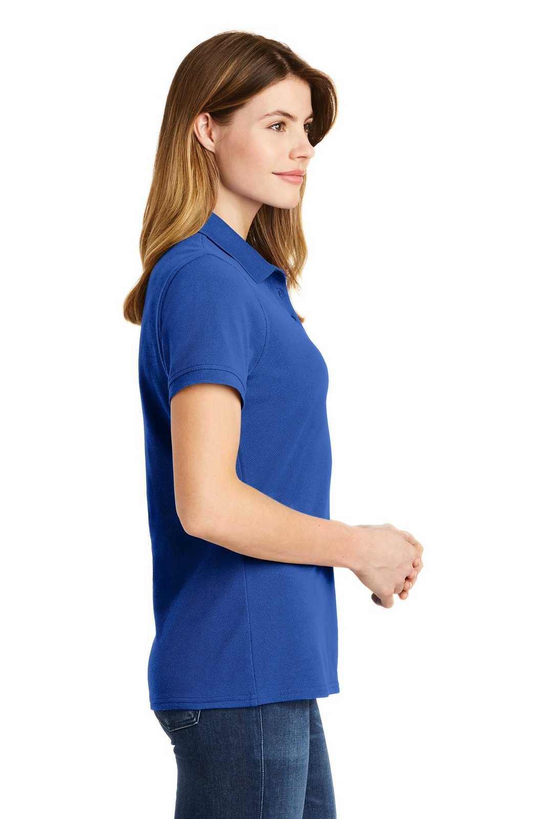 Port &amp; Company LKP1500 Ladies Combed Ring Spun Pique Polo - Royal - HIT a Double - 3