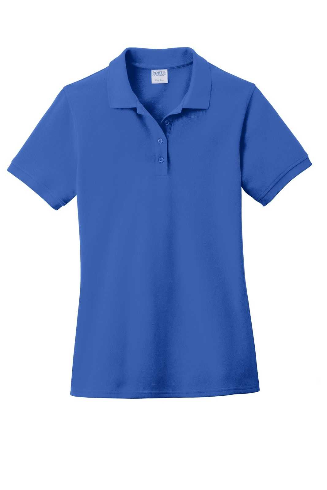 Port &amp; Company LKP1500 Ladies Combed Ring Spun Pique Polo - Royal - HIT a Double - 5