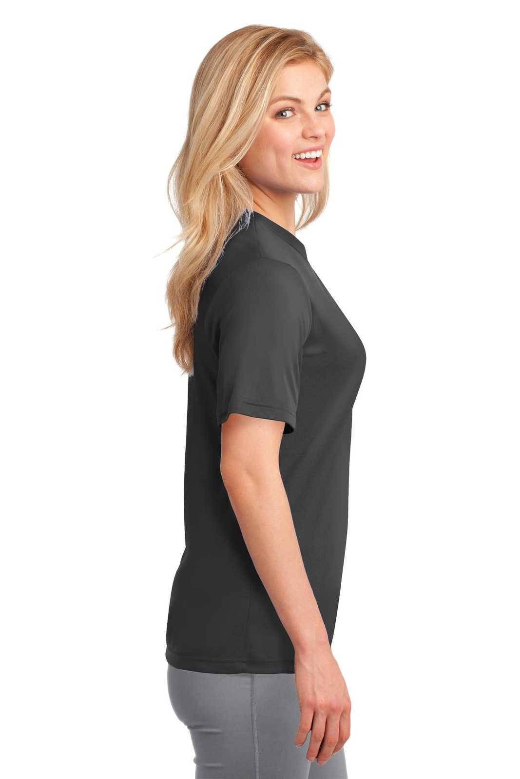 Port &amp; Company LPC380 Ladies Performance Tee - Charcoal - HIT a Double - 3