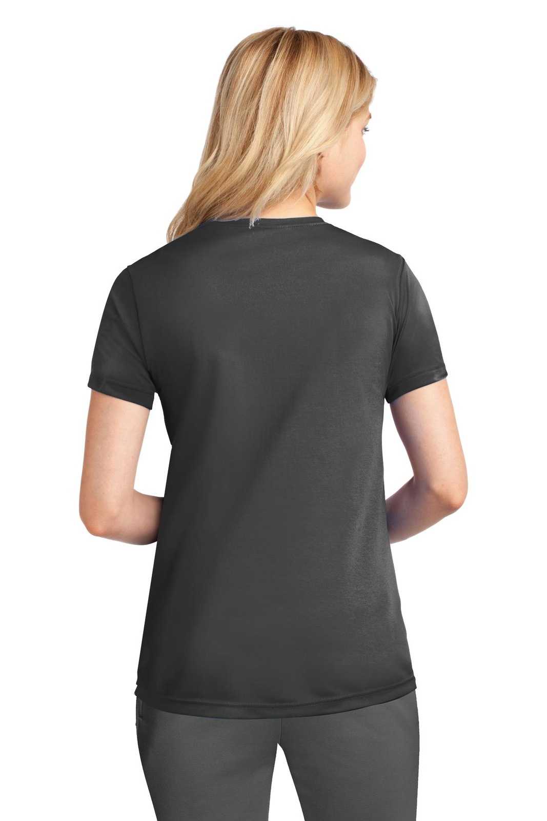 Port &amp; Company LPC380 Ladies Performance Tee - Charcoal - HIT a Double - 2