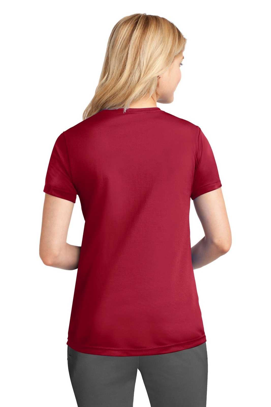 Port &amp; Company LPC380 Ladies Performance Tee - Red - HIT a Double - 2