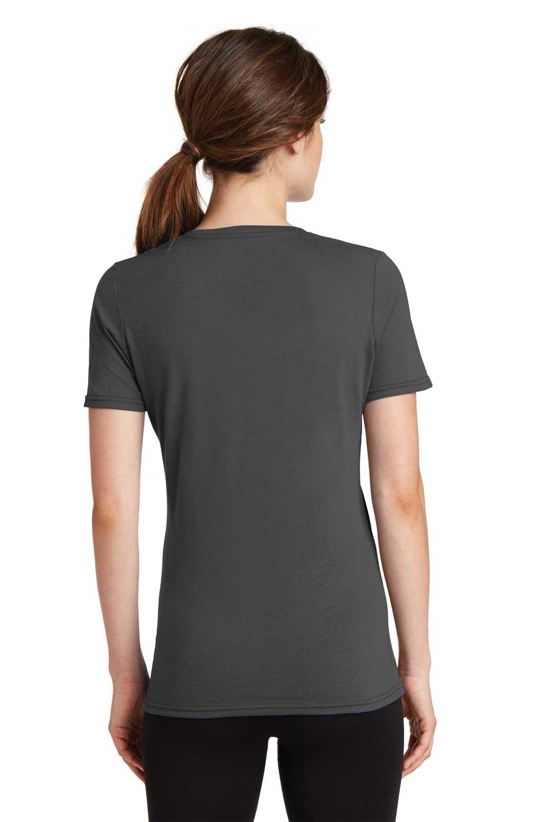 Port &amp; Company LPC381V Ladies Performance Blend V-Neck Tee - Charcoal - HIT a Double - 2