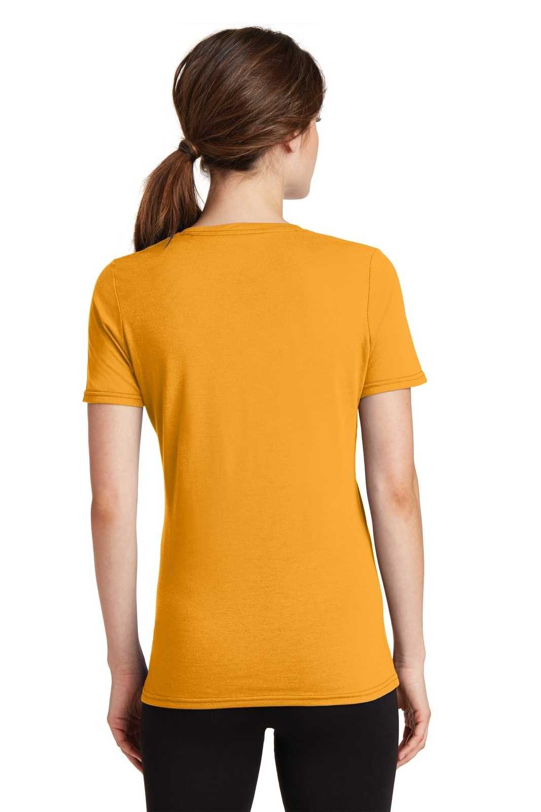 Port &amp; Company LPC381V Ladies Performance Blend V-Neck Tee - Gold - HIT a Double - 2