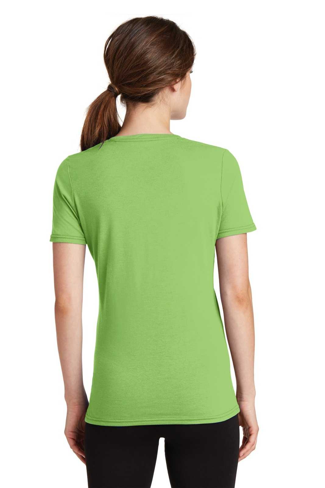 Port &amp; Company LPC381V Ladies Performance Blend V-Neck Tee - Lime - HIT a Double - 2