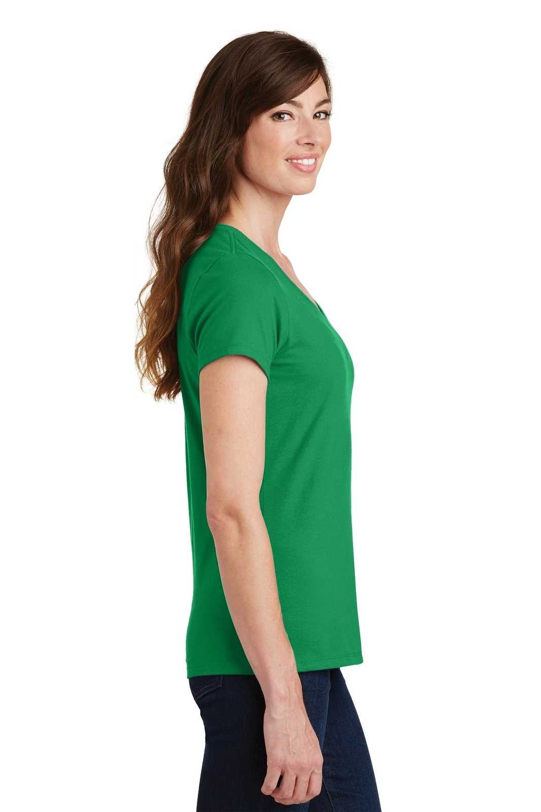 Port &amp; Company LPC450V Ladies Fan Favorite V-Neck Tee - Athletic Kelly - HIT a Double - 3