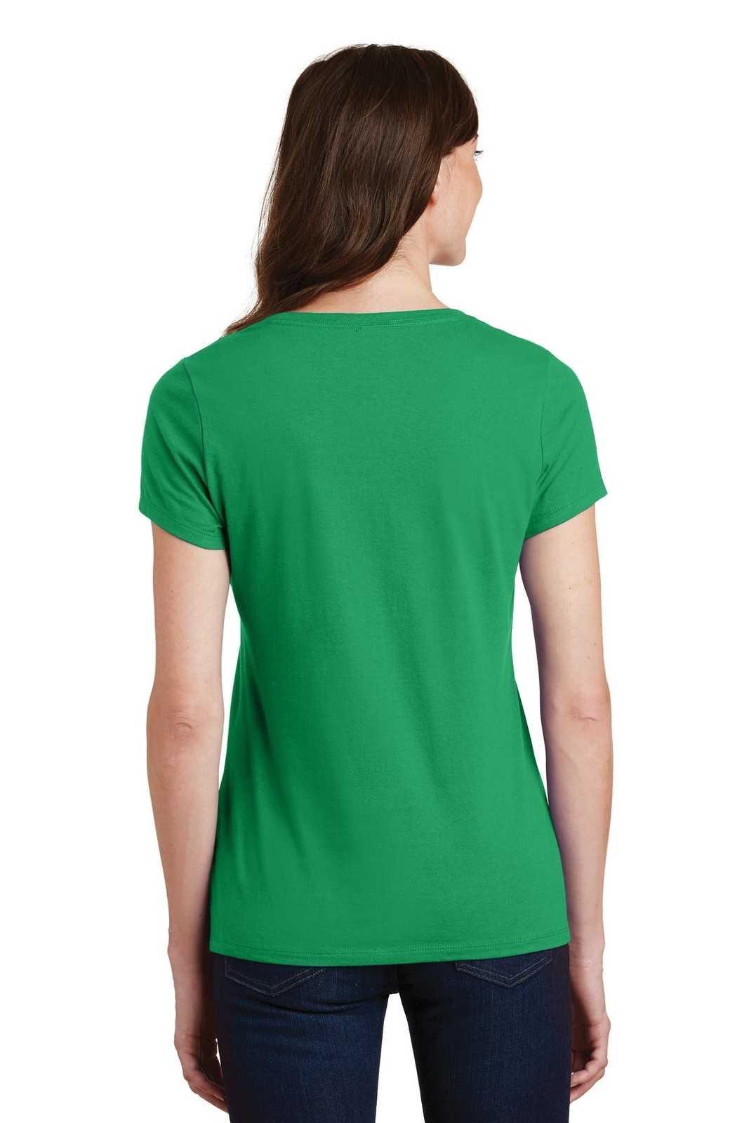 Port &amp; Company LPC450V Ladies Fan Favorite V-Neck Tee - Athletic Kelly - HIT a Double - 2