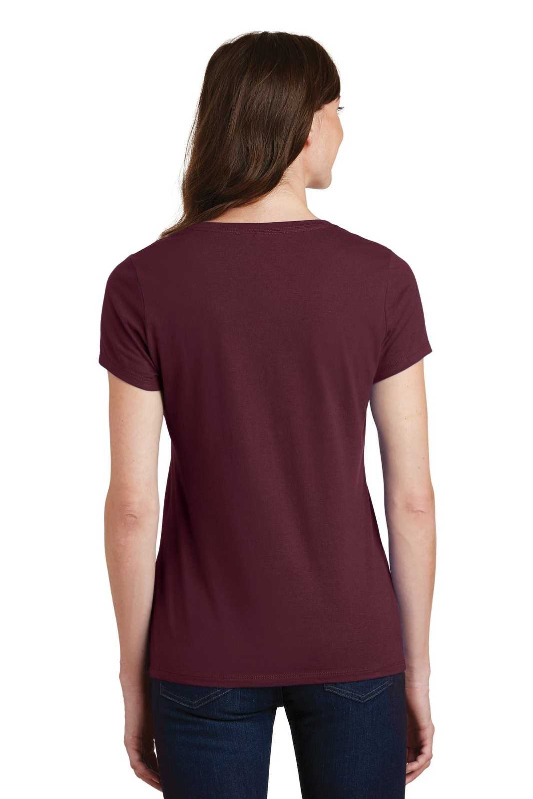Port &amp; Company LPC450V Ladies Fan Favorite V-Neck Tee - Athletic Maroon - HIT a Double - 2