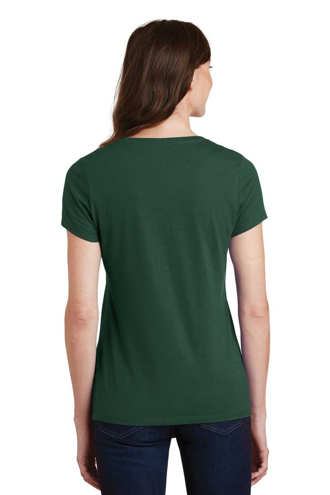 Port &amp; Company LPC450V Ladies Fan Favorite V-Neck Tee - Forest Green - HIT a Double - 2