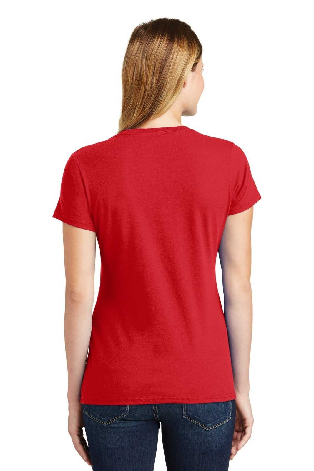 Port &amp; Company LPC450 Ladies Fan Favorite Tee - Bright Red - HIT a Double - 2