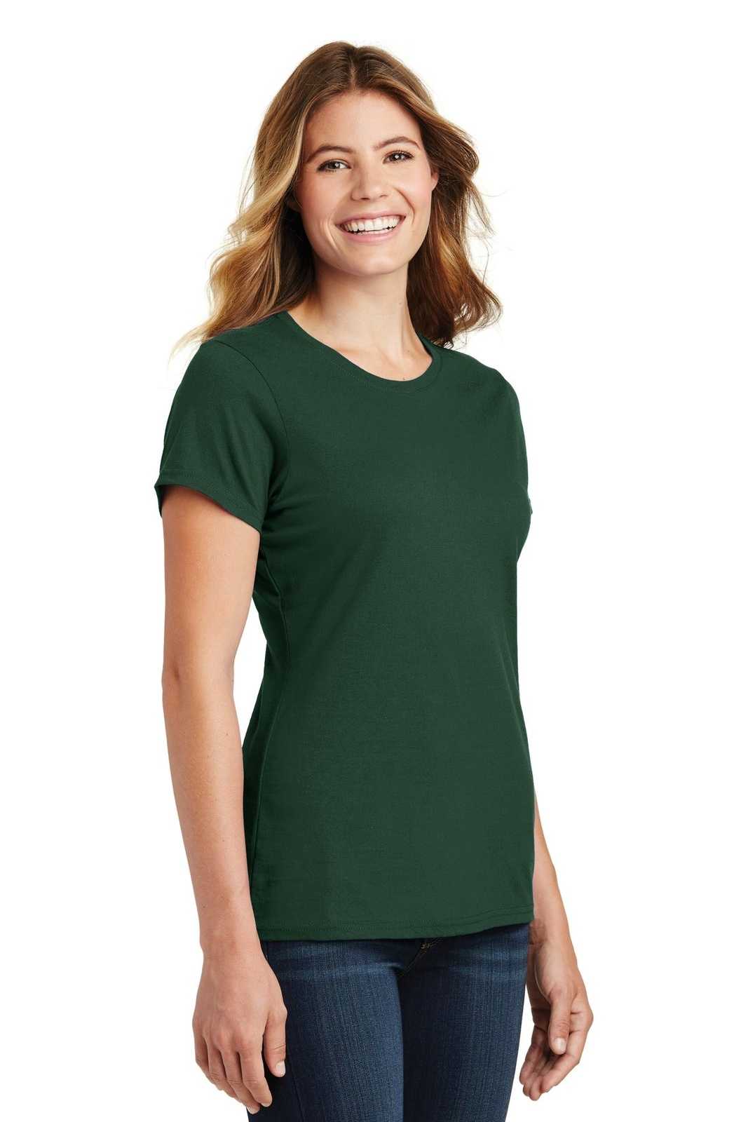 Port &amp; Company LPC450 Ladies Fan Favorite Tee - Forest Green - HIT a Double - 4