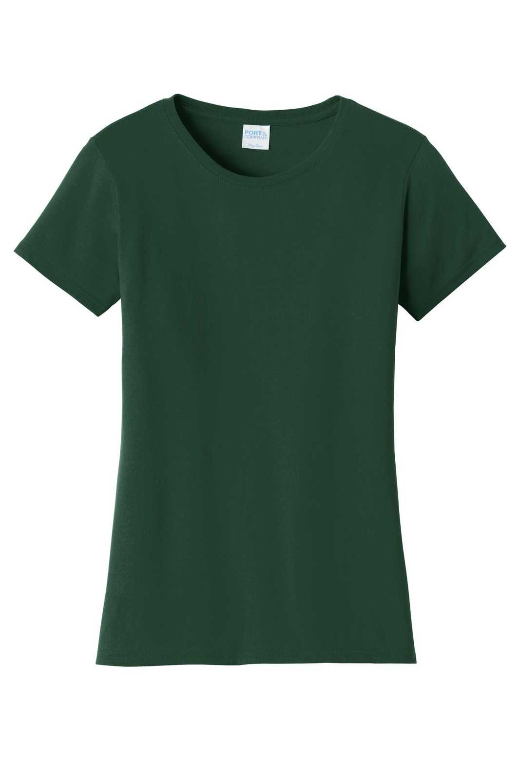 Port &amp; Company LPC450 Ladies Fan Favorite Tee - Forest Green - HIT a Double - 5