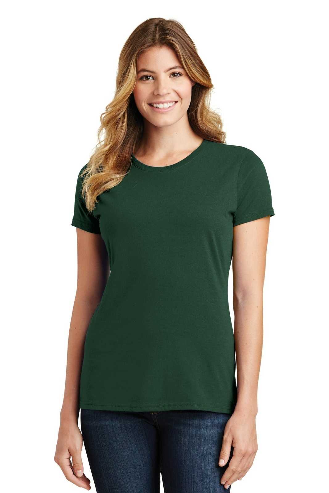 Port &amp; Company LPC450 Ladies Fan Favorite Tee - Forest Green - HIT a Double - 1