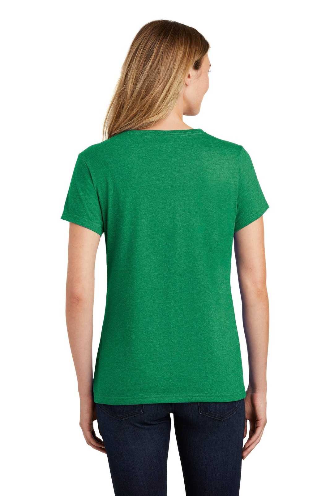 Port &amp; Company LPC455V Ladies Fan Favorite Blend V-Neck Tee - Athletic Kelly Green Heather - HIT a Double - 2